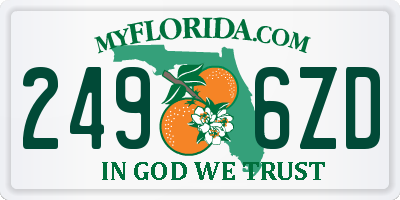FL license plate 2496ZD