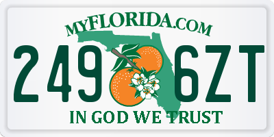 FL license plate 2496ZT