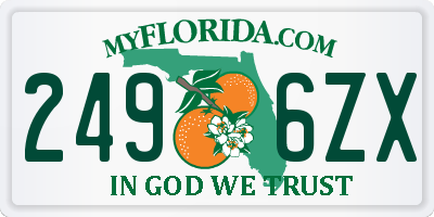 FL license plate 2496ZX