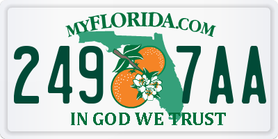 FL license plate 2497AA