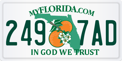 FL license plate 2497AD