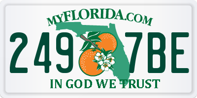 FL license plate 2497BE