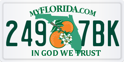 FL license plate 2497BK
