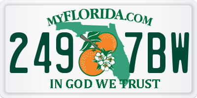 FL license plate 2497BW