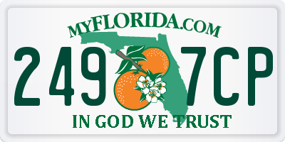 FL license plate 2497CP