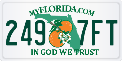 FL license plate 2497FT