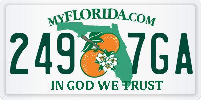 FL license plate 2497GA