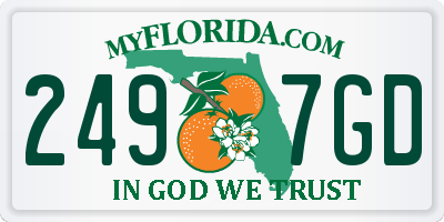 FL license plate 2497GD
