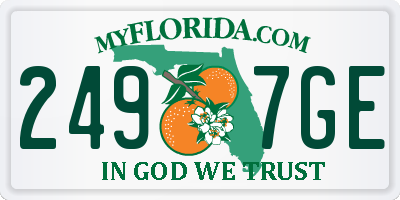FL license plate 2497GE