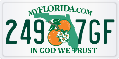 FL license plate 2497GF