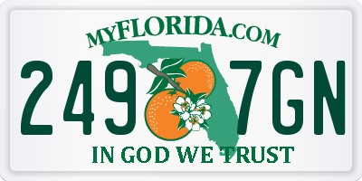 FL license plate 2497GN