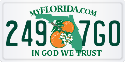 FL license plate 2497GO