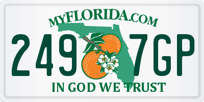 FL license plate 2497GP