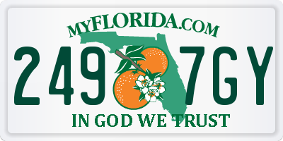 FL license plate 2497GY