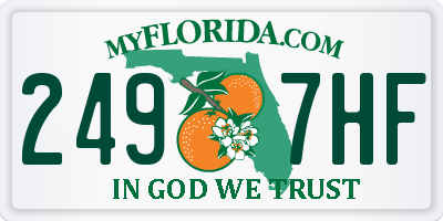 FL license plate 2497HF