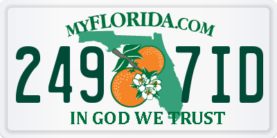 FL license plate 2497ID