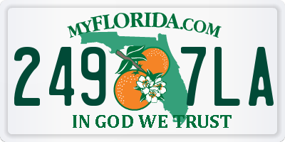 FL license plate 2497LA