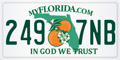 FL license plate 2497NB
