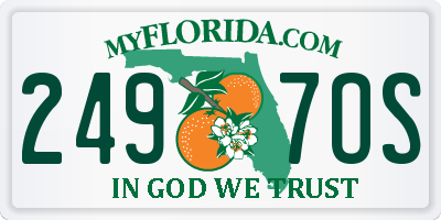 FL license plate 2497OS
