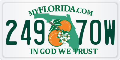 FL license plate 2497OW