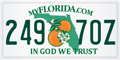 FL license plate 2497OZ