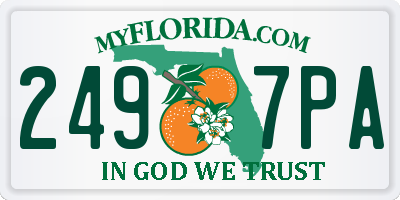 FL license plate 2497PA