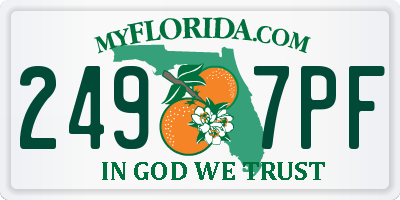 FL license plate 2497PF