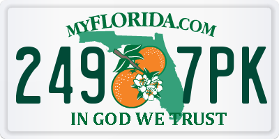 FL license plate 2497PK