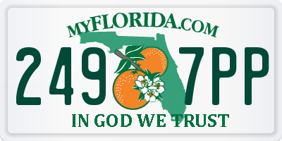 FL license plate 2497PP