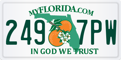 FL license plate 2497PW