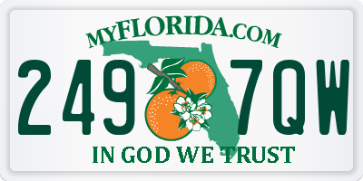 FL license plate 2497QW