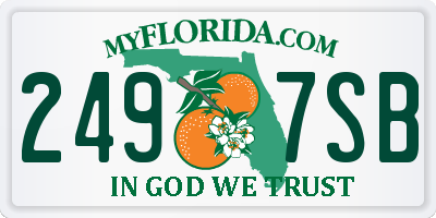 FL license plate 2497SB