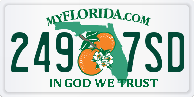 FL license plate 2497SD