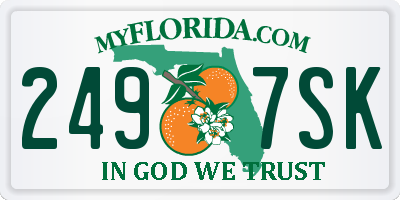 FL license plate 2497SK