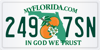 FL license plate 2497SN