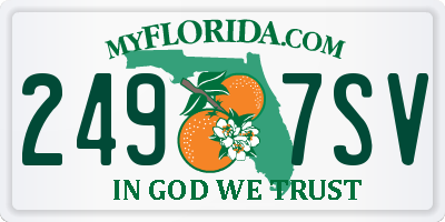 FL license plate 2497SV