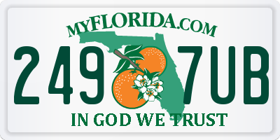 FL license plate 2497UB