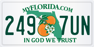 FL license plate 2497UN