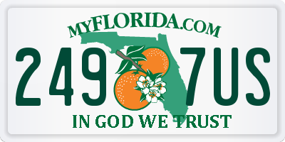 FL license plate 2497US