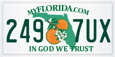 FL license plate 2497UX