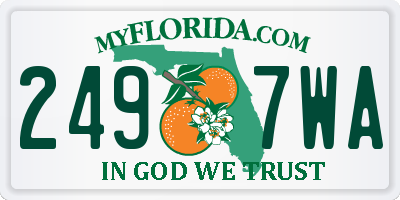 FL license plate 2497WA