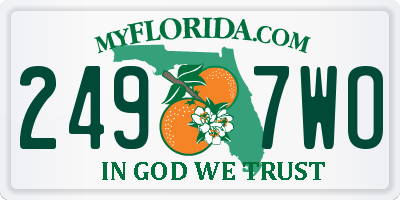 FL license plate 2497WO