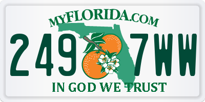 FL license plate 2497WW
