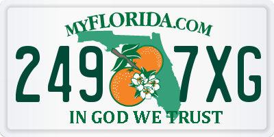 FL license plate 2497XG