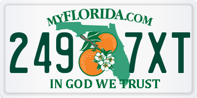 FL license plate 2497XT