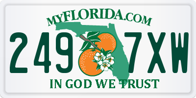 FL license plate 2497XW