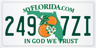 FL license plate 2497ZI