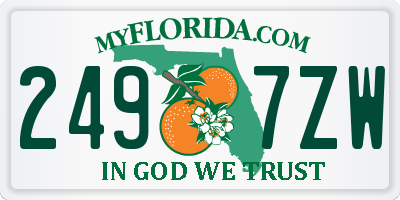FL license plate 2497ZW