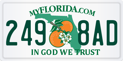 FL license plate 2498AD