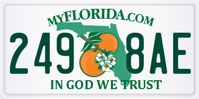 FL license plate 2498AE